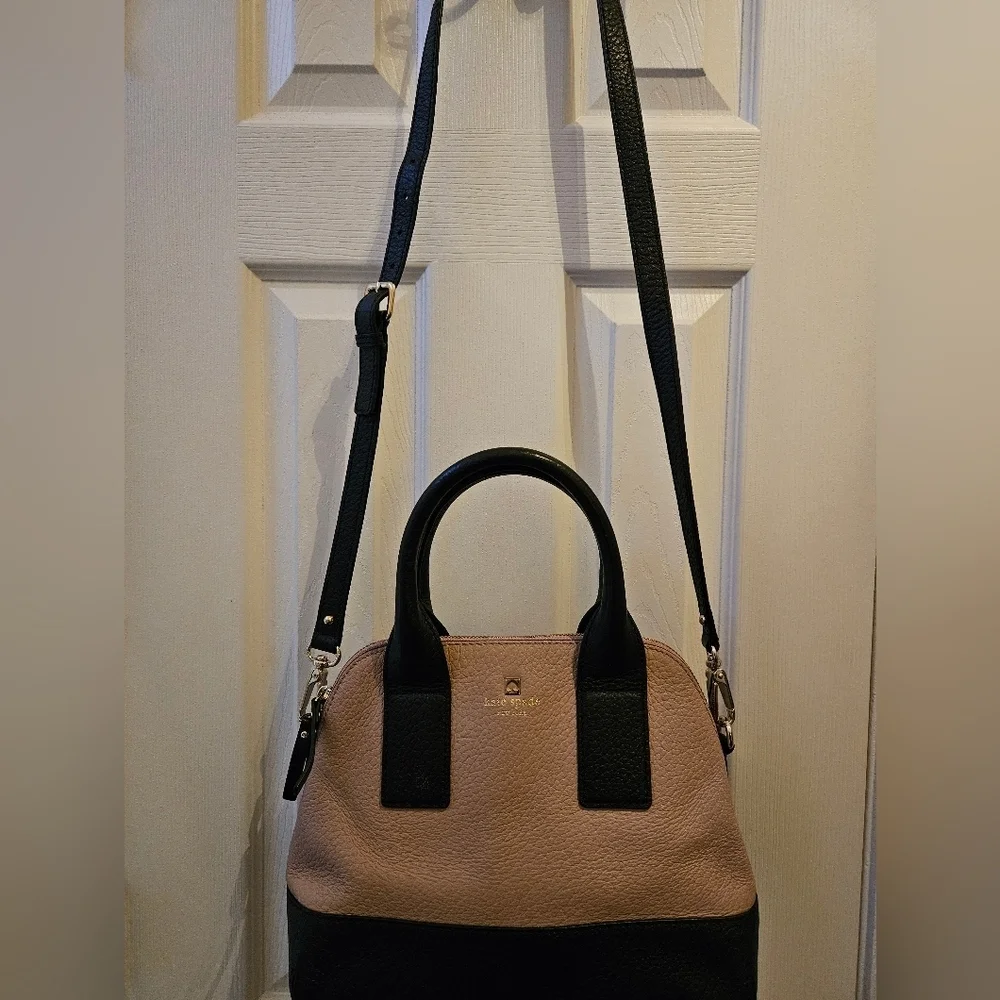 Kate Spade Southpark Avenue Jenny  Black & Pink/Rose Beige Satchel/Shoulder Bag